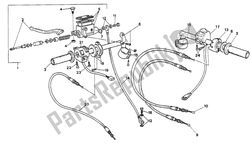 All parts for the Handlebar of the Ducati Supersport 400 SS 1993